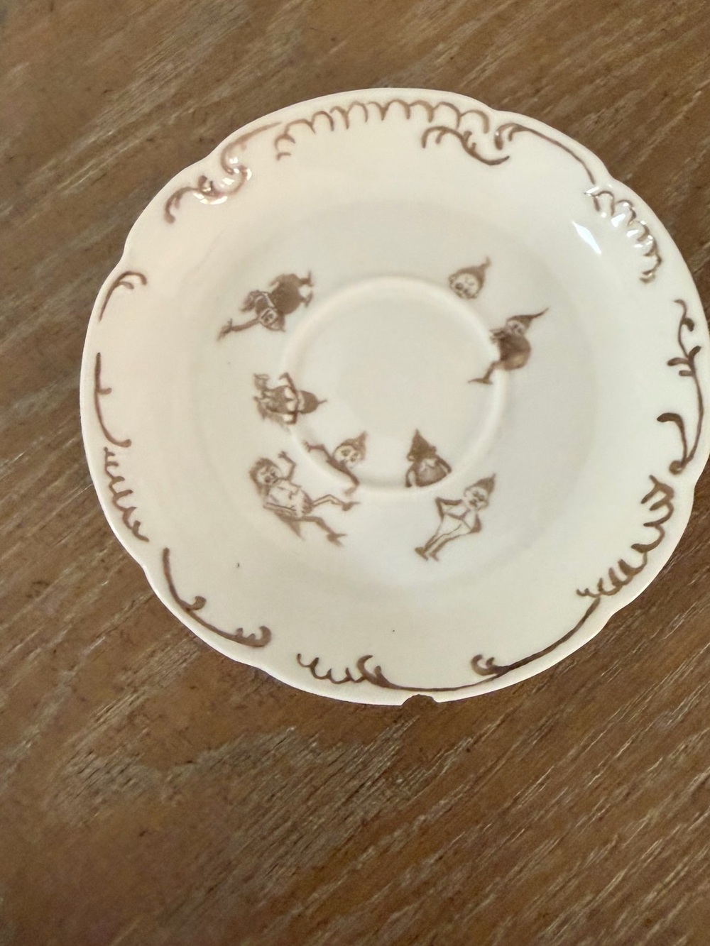 Exceptionally rare antique Haviland Limoges ‘Palmer Cox Brownies” saucer